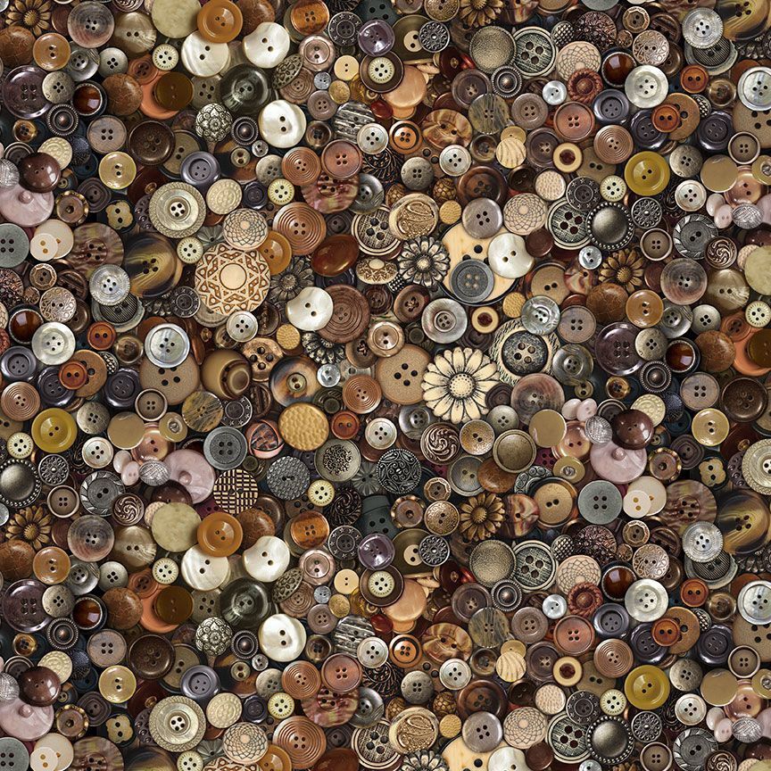 Thread and Thimble - Packed Buttons - Brown
