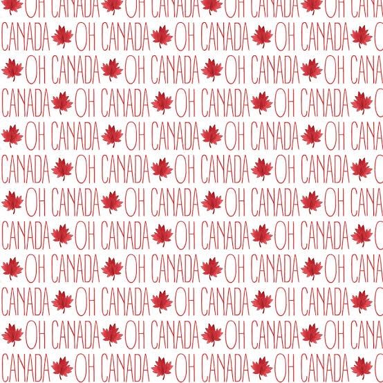 Oh Canada - Red Words on White