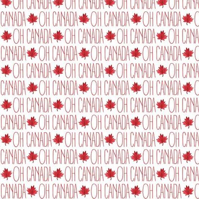 Oh Canada - Red Words on White