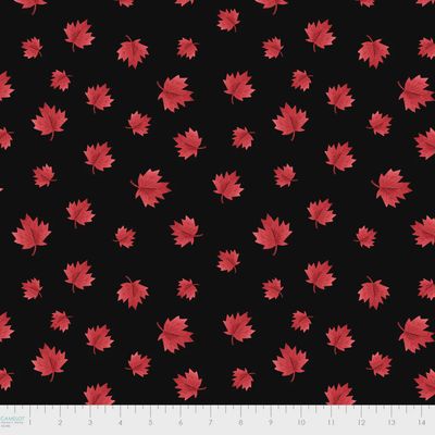 Oh Canada - Red Maple Leaves on Black