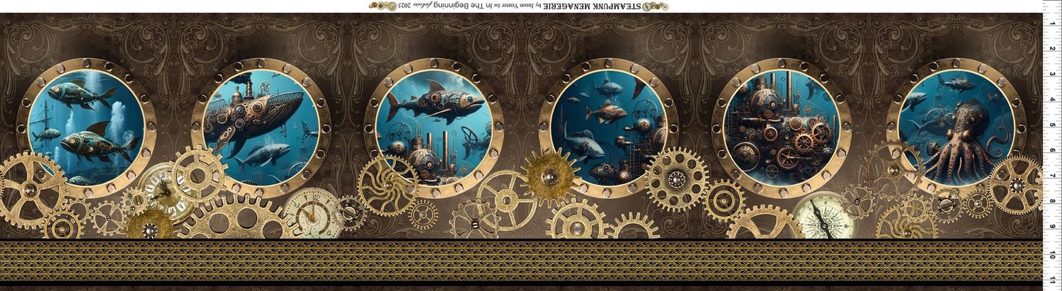 Steampunk Menagerie - Border Print