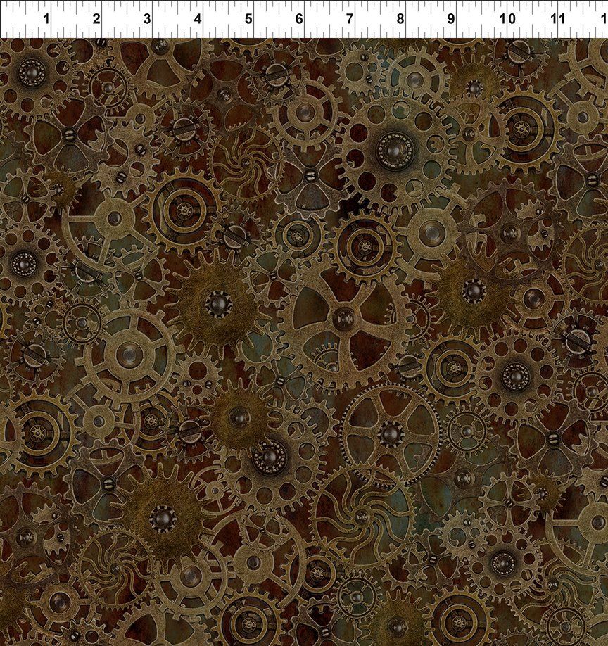 Steampunk Menagerie - Large Gears - Brown