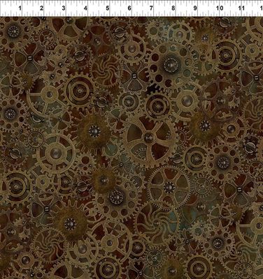 Steampunk Menagerie - Large Gears - Brown