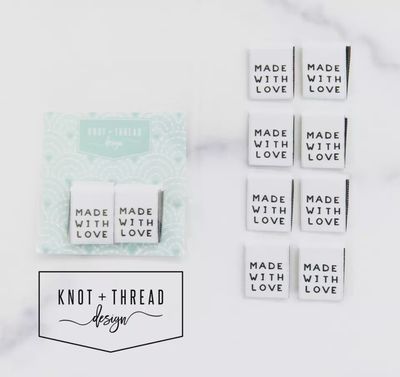 Knot &amp; Thread Sew in Labels - Made With Love - 3/4"