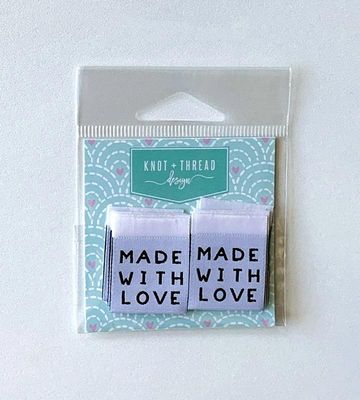 Knot &amp; Thread Sew in Labels - Made With Love - 1"