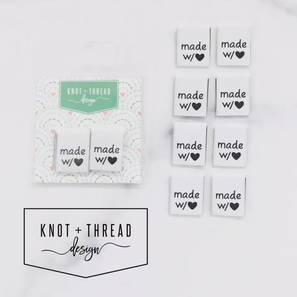 Knot &amp; Thread Sew In Labels - Made With Heart