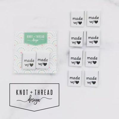 Knot &amp; Thread Sew In Labels - Made With Heart