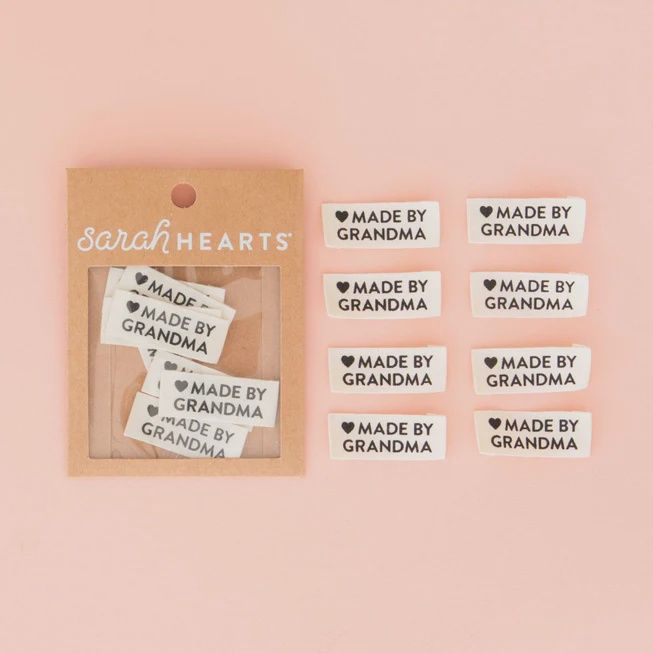 Sarah Hearts Sew In Labels - Made By Grandma