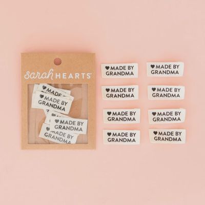 Sarah Hearts Sew In Labels - Made By Grandma