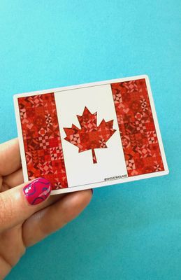 Sticker - Quilted Canada Flag