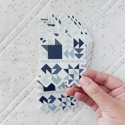 Sticker - Play With Blocks - Blue