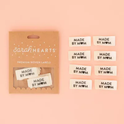Sarah Hearts Sew-In Labels - Made by Mom