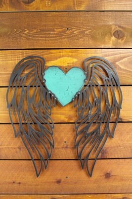 Winged Teal Heart