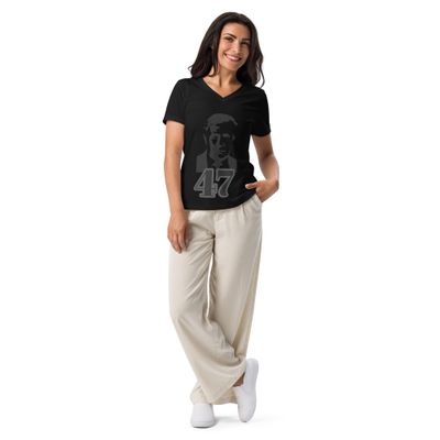 Women’s relaxed v-neck Trump 45 47 t-shirt