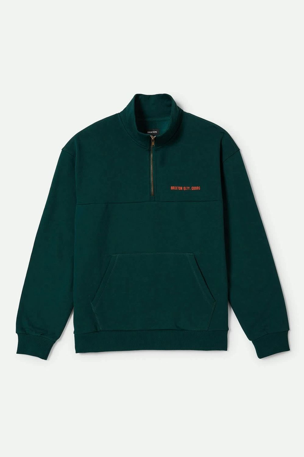 BRIXTON | Embroidered  Heavyweight  Half Zip | Emerald