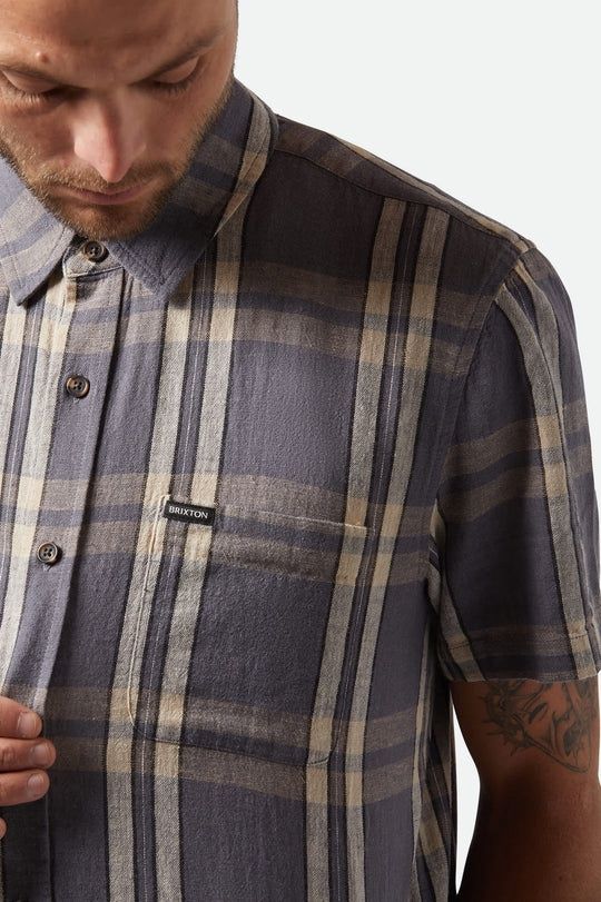 Charter Button Up | Linen Blend | Charcoal Plaid