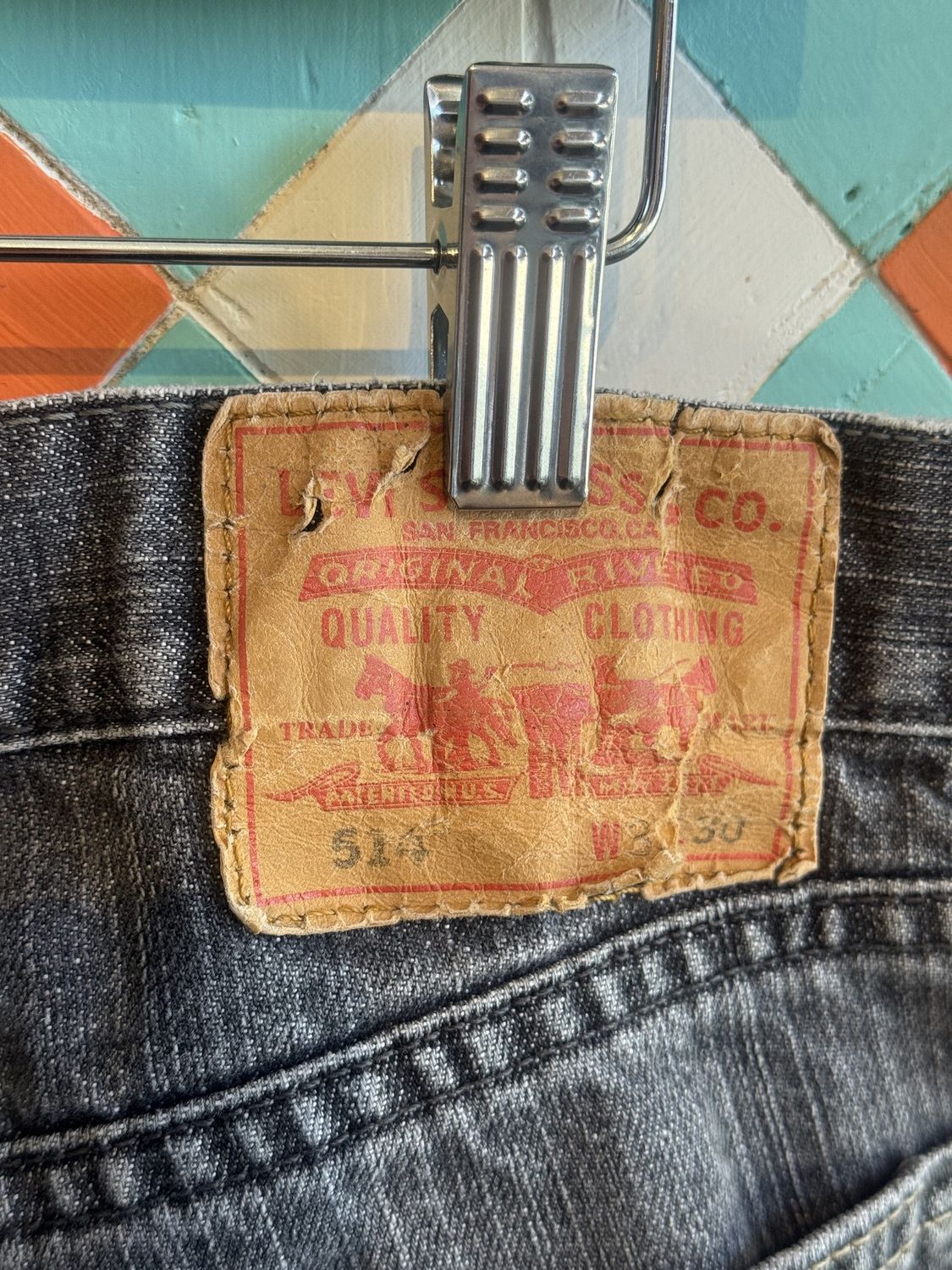 Vintage | 514 Levis | Washed Black | 33x30