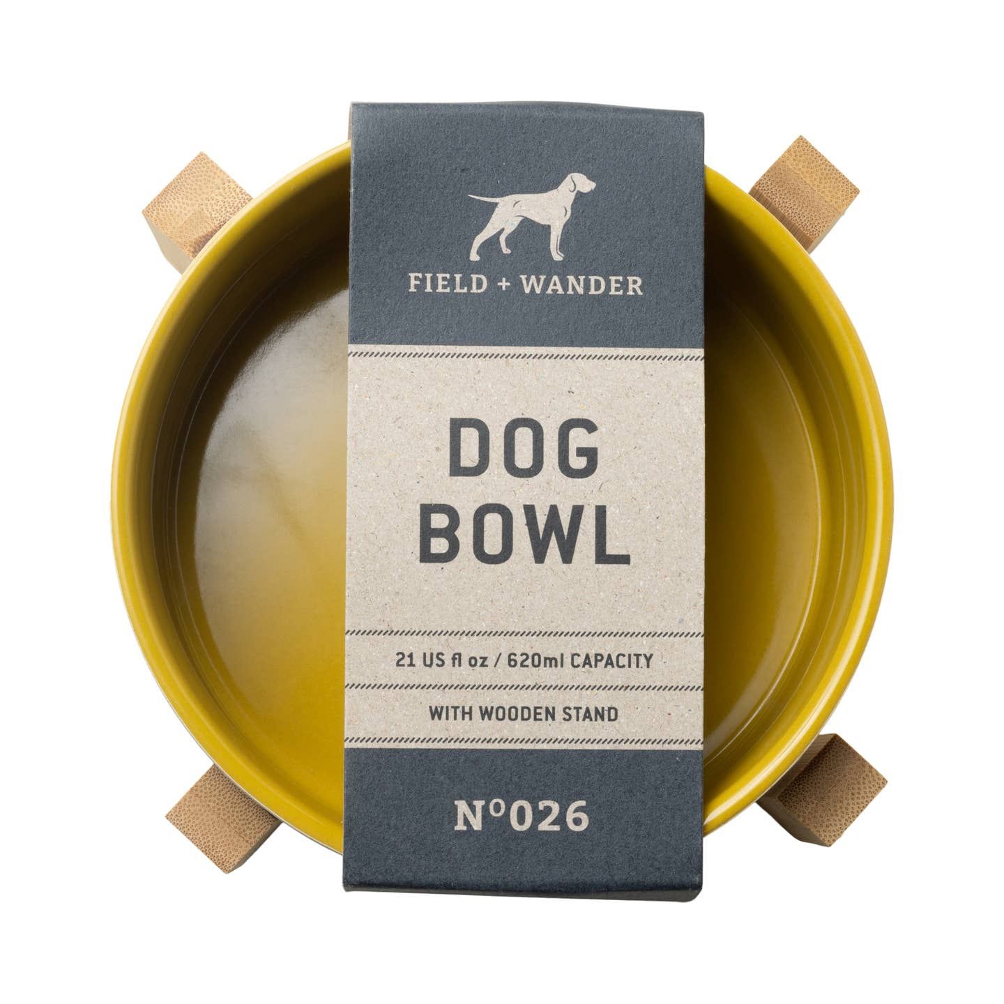 Whine + Dine | Ceramic Dog Bowl | Ochre Yellow