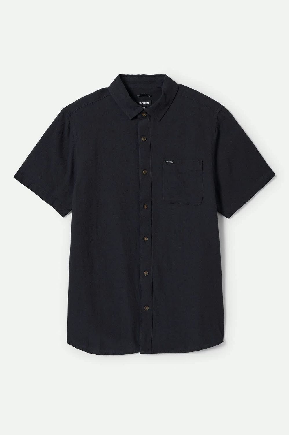 Charter S/S Button | Washed Black | Organic Cotton + Linen Blend