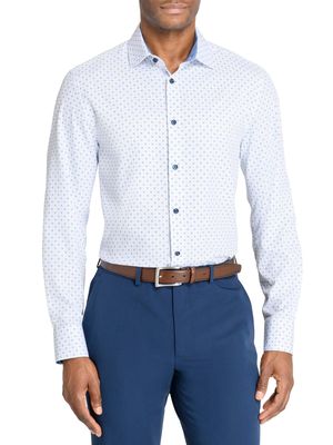 Hexagon Geo | L/S Button Up | White