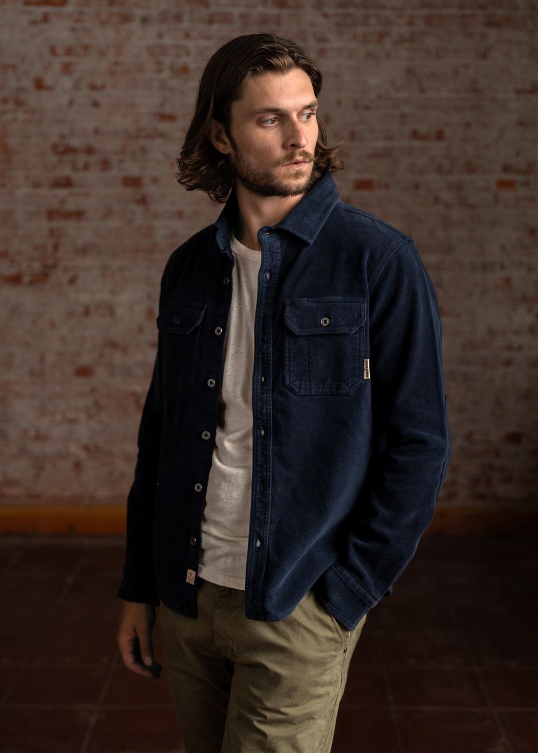 Moleskin Journeyman Shirt | Navy