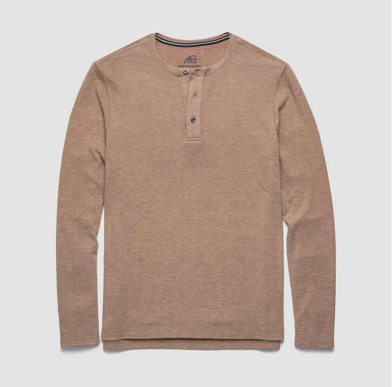 Sean Classic Henley | Camel Heather