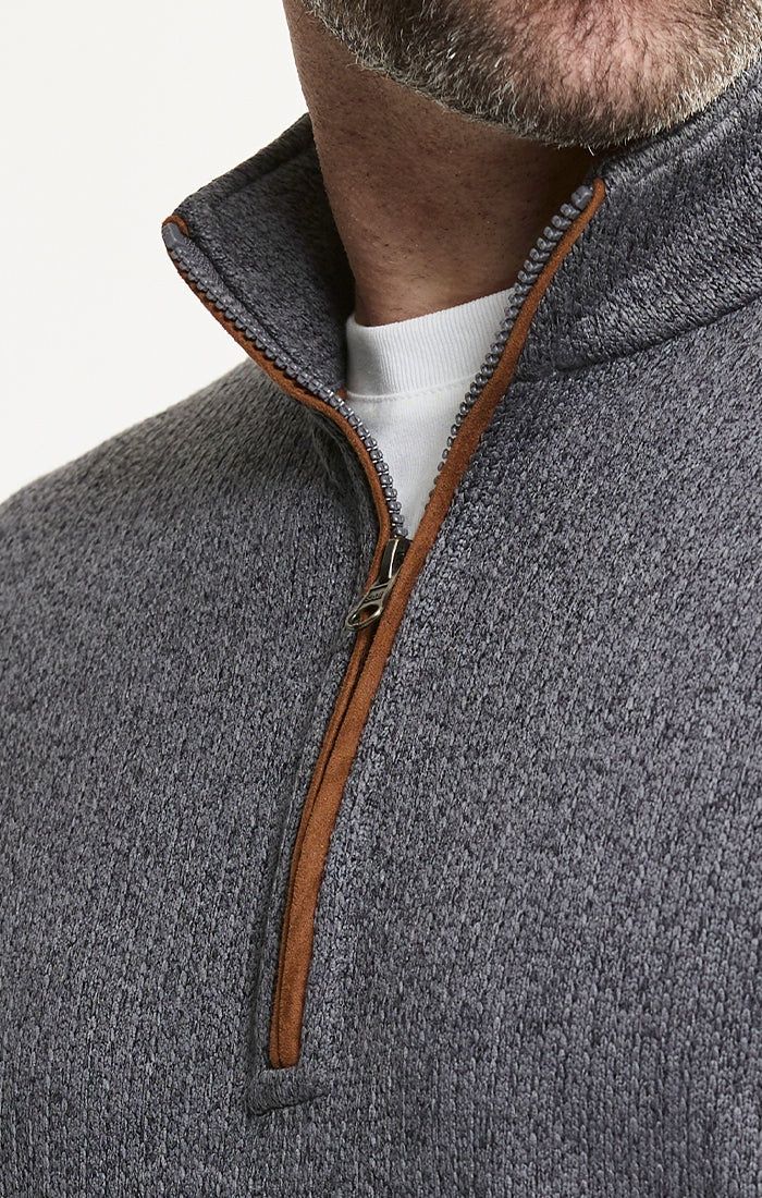 Stretch Sweater Fleece Quarter Zip Pullover | GREY FLEECE