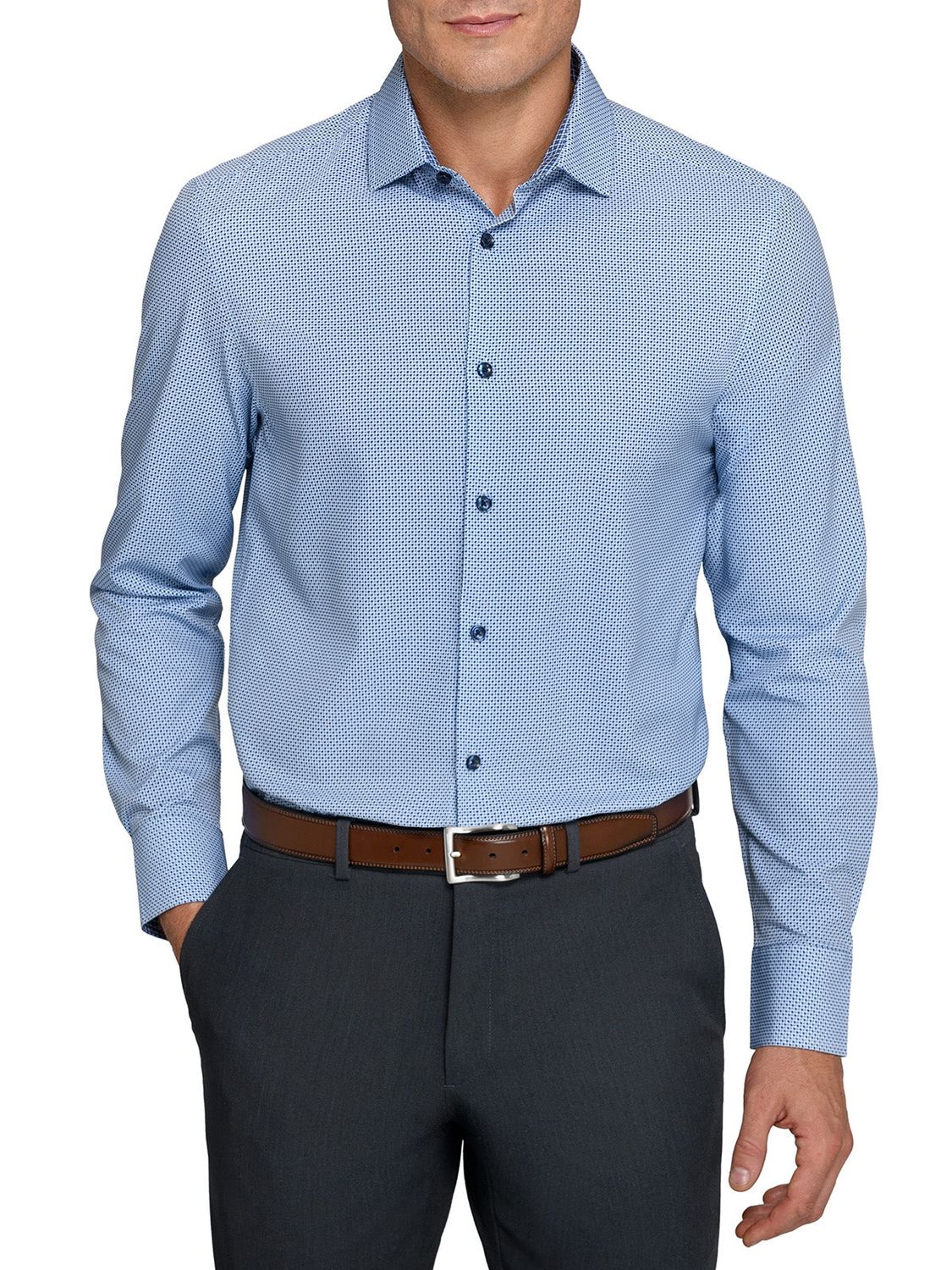 Multi Houndstooth | L/S Button Up | Navy/Blue