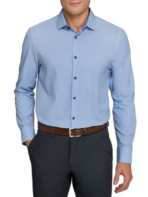 Multi Houndstooth | L/S Button Up | Navy/Blue