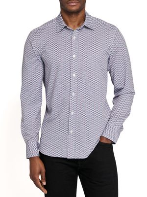 Circle Duo Woven | L/S Button Down | Red/White