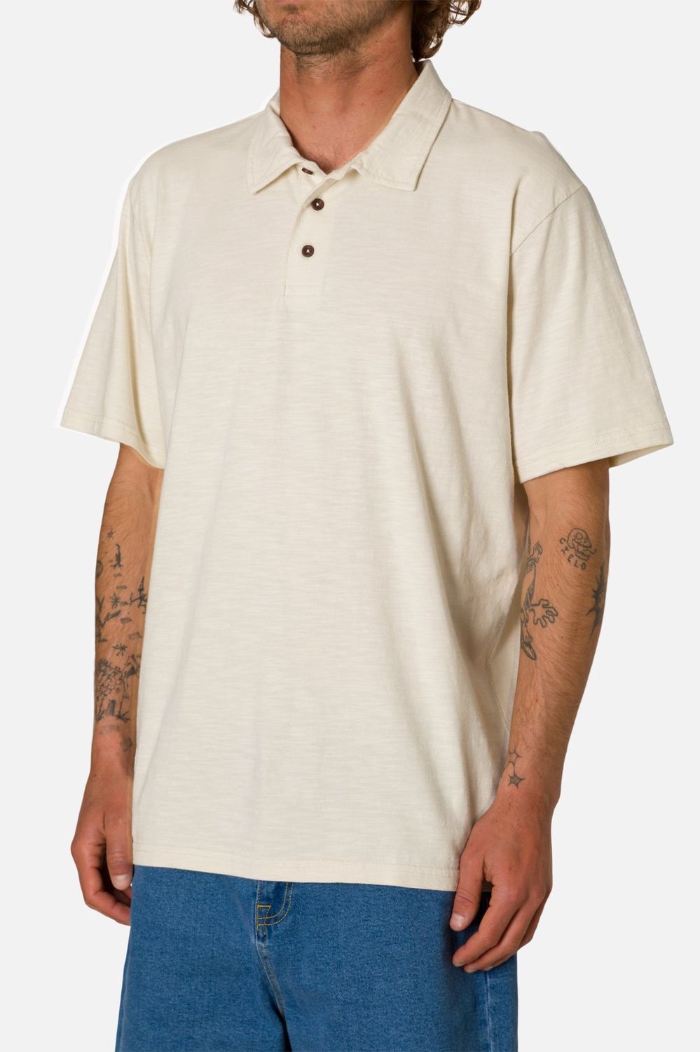 Slub Polo Shirt | Vintage White