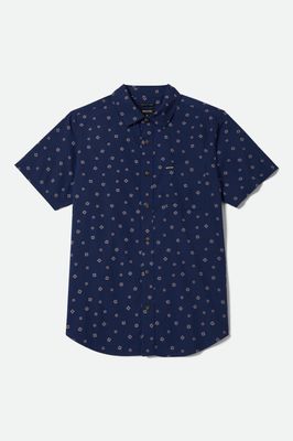 Charter Print S/S Shirt | Midnight Blue