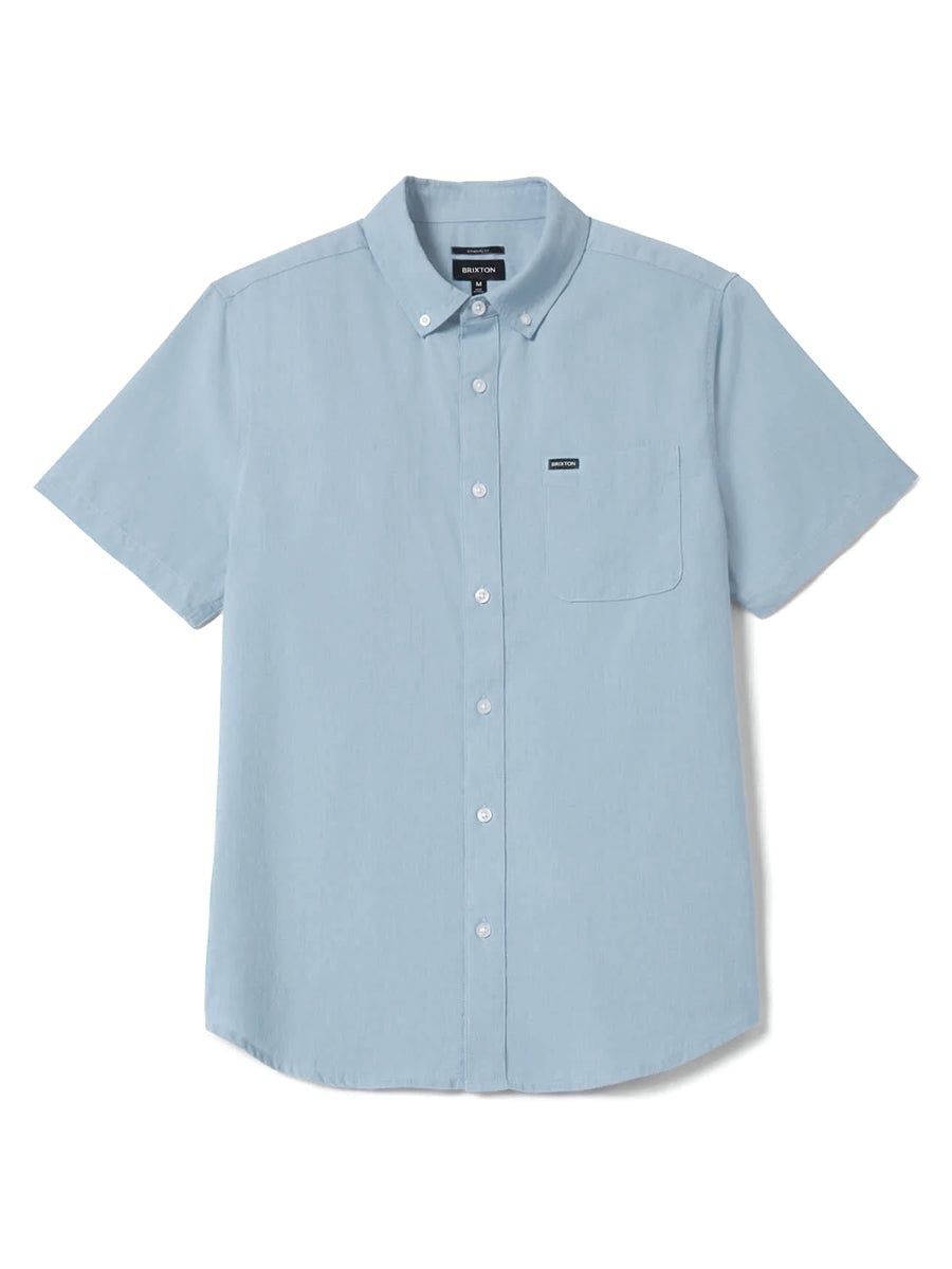 Sanford Oxford Woven S/S Button-Up Shirt | Blue Aura