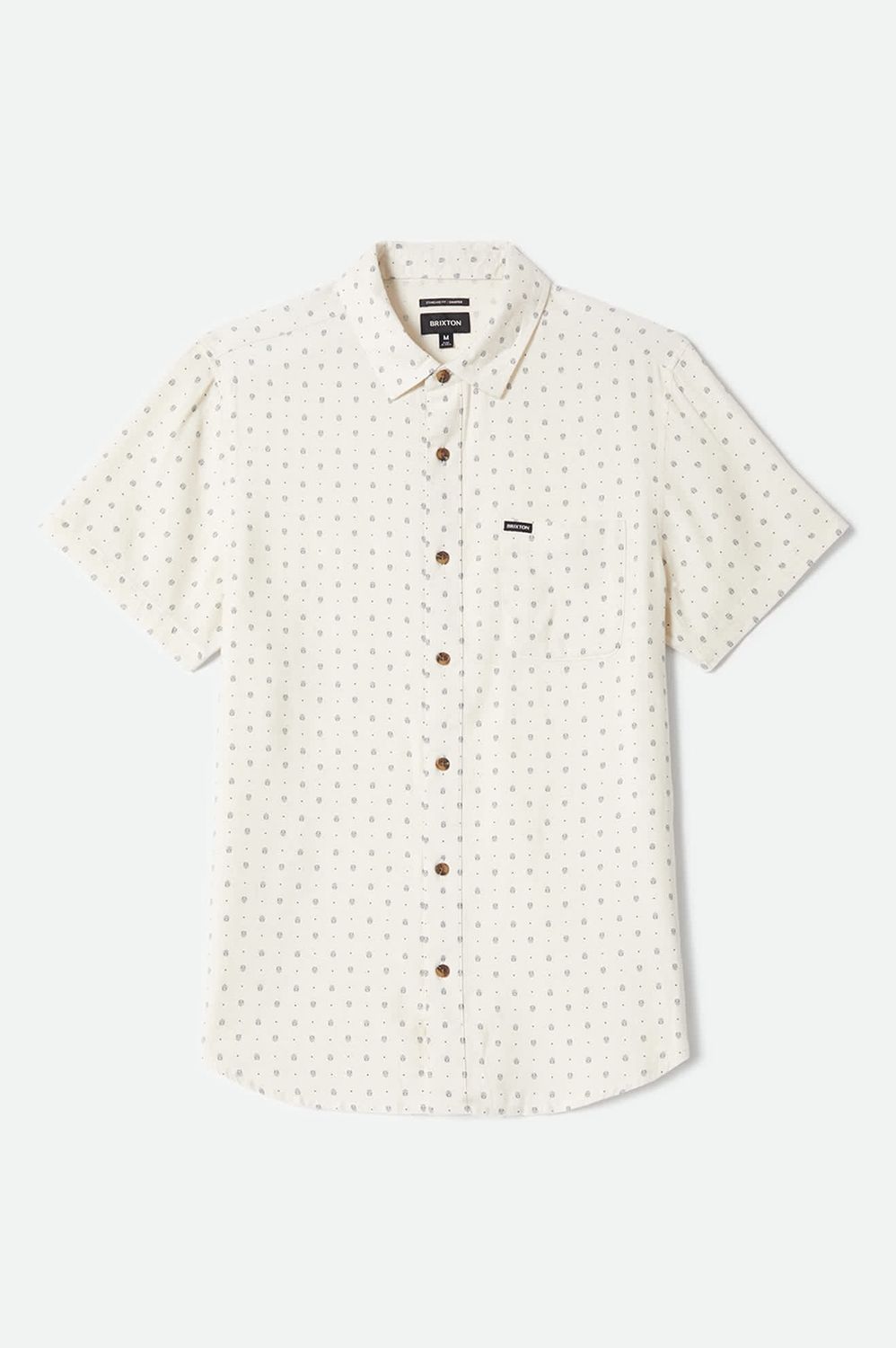 Charter Slub Button Up Shirt | Micro Geo | Bone