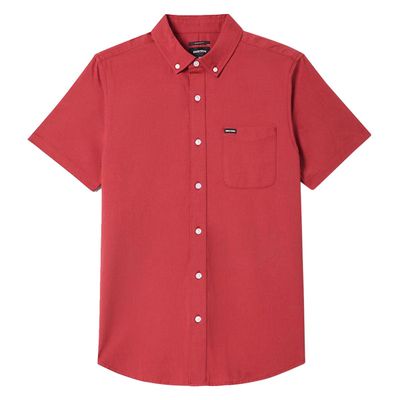 Sanford Oxford Woven S/S Button Up Shirt | Robust Red