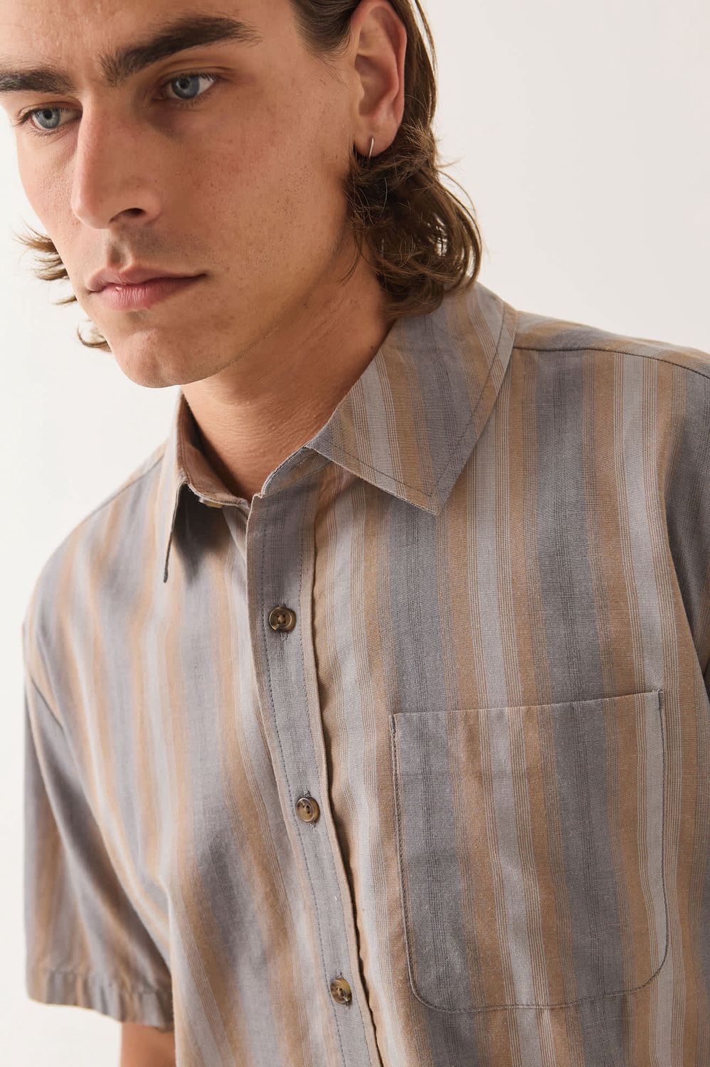 CRU Shirt | S/S Button Up | Shadow Stripe