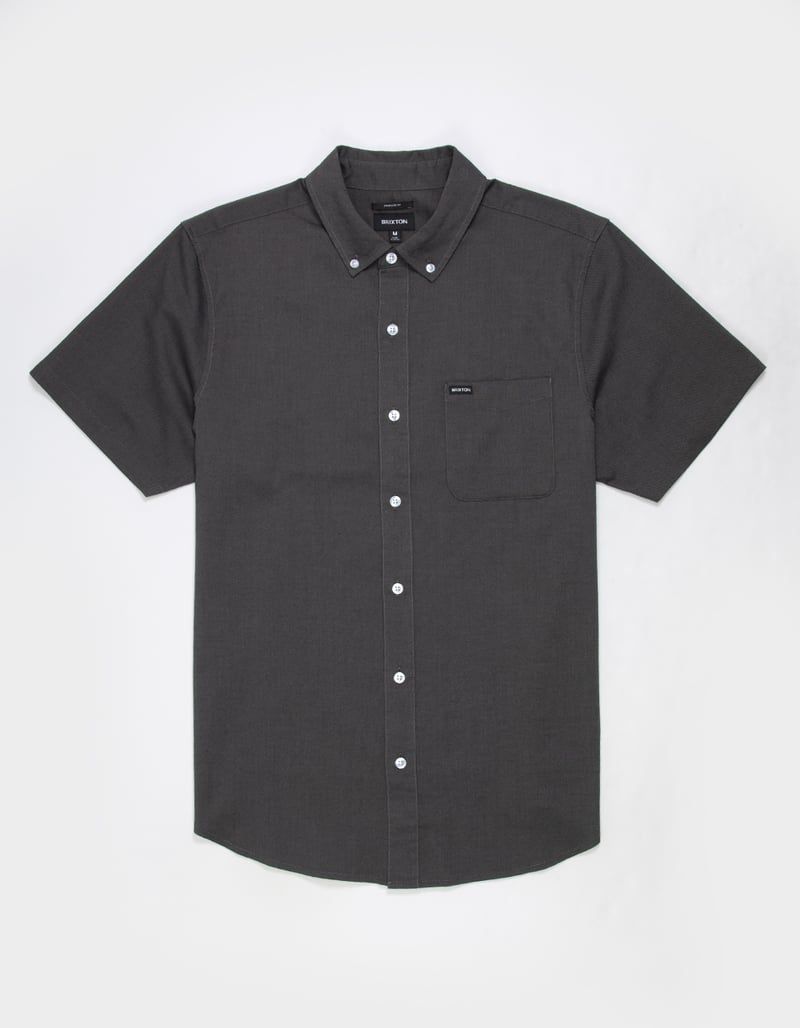 Sanford Oxford Woven S/S Button Up Shirt | Charcoal