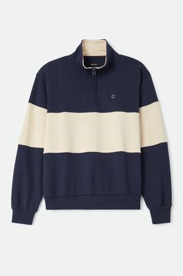 Danville Quarter Zip Fleece | Navy/Whitecap |100% Cotton