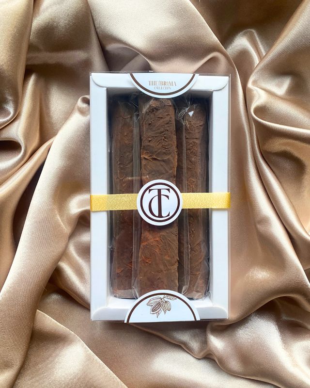 Trio de Cigares Chocolat Noir Praliné et Pralin