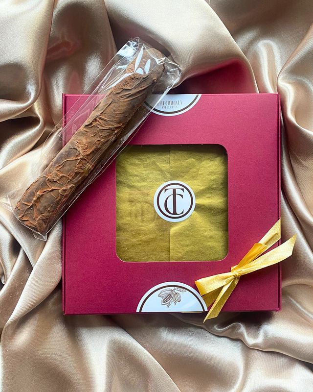 Coffret de 5 Cigares Chocolat Noir Praliné et Pralin