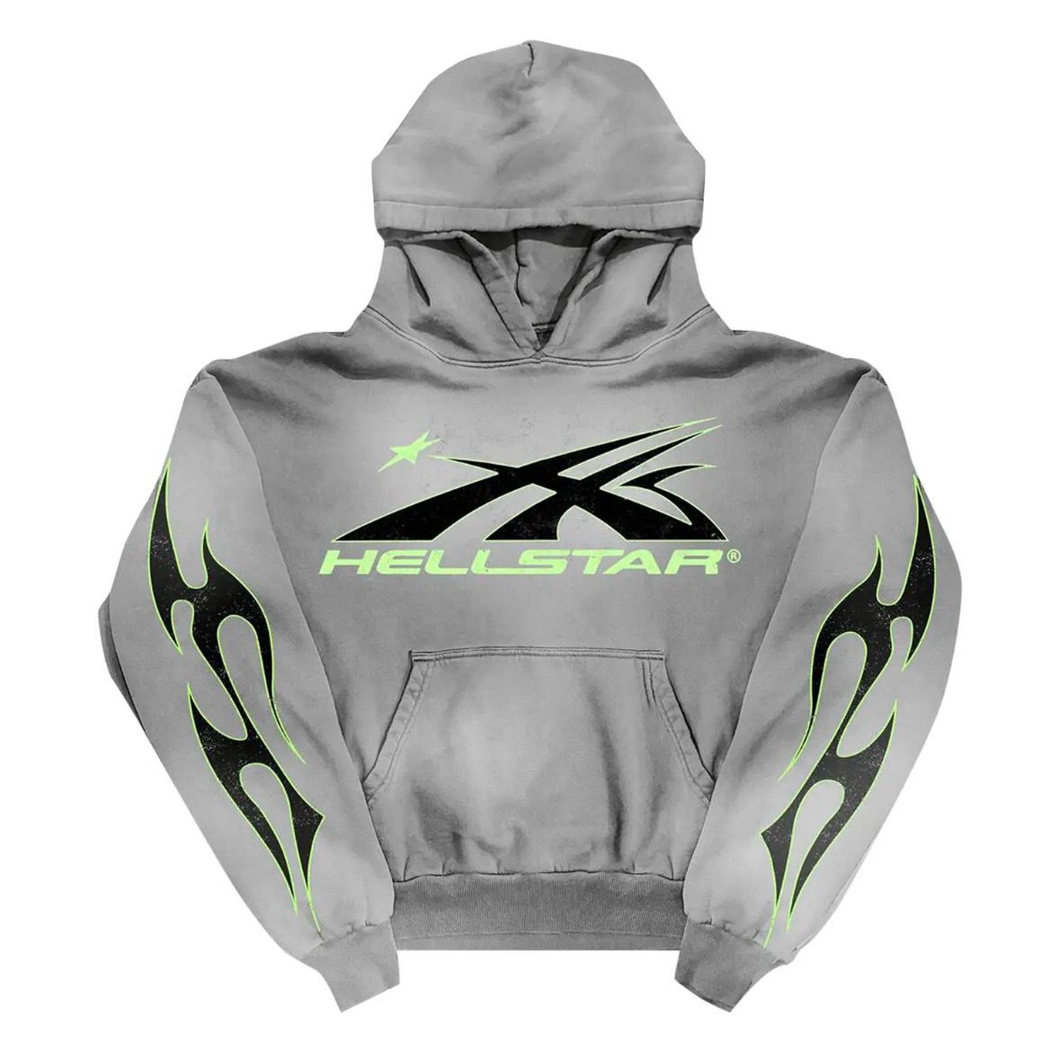 Grey/Lime Hellstar Hoodie