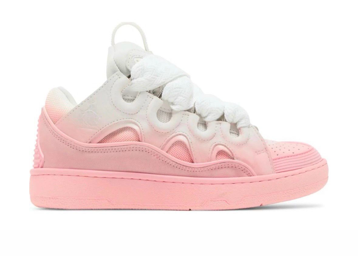 White/Pink Curb Sneakers