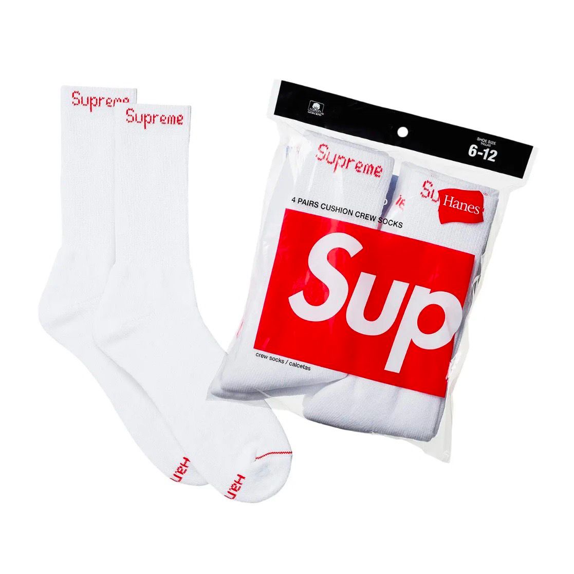 White Supreme Socks