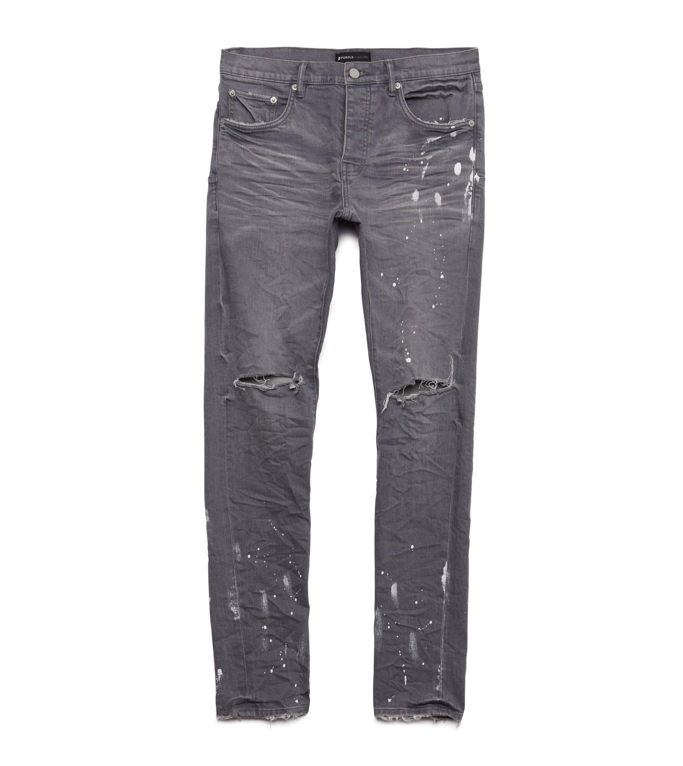 Grey Splatter Purple Jeans