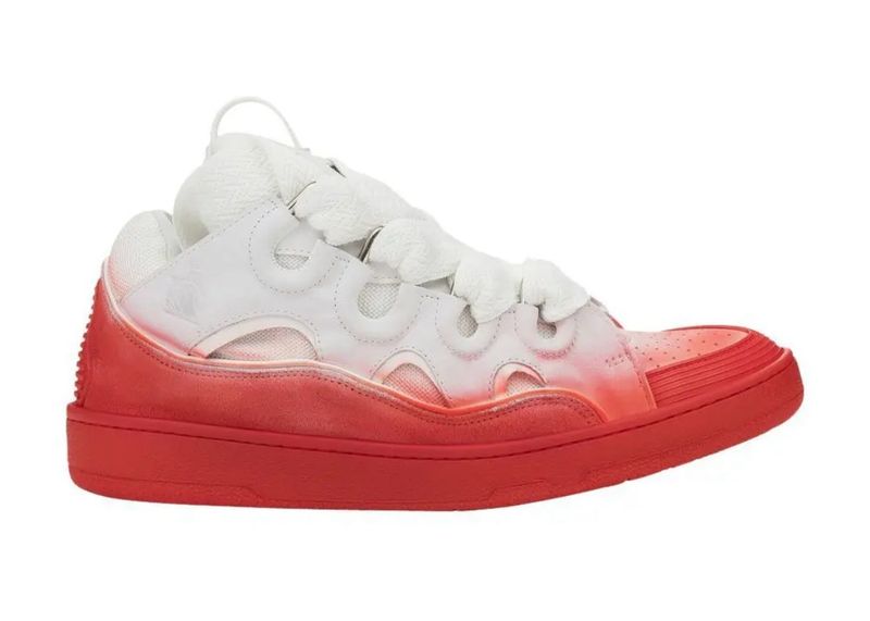 White/Red Curb Sneakers