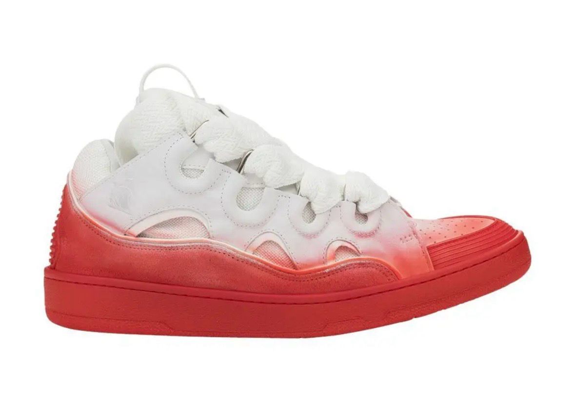 White/Red Curb Sneakers