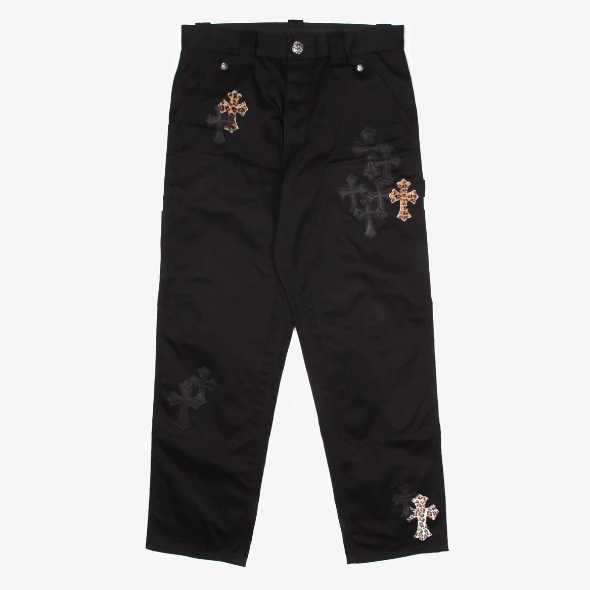 Leopard Patch Chrome Pants
