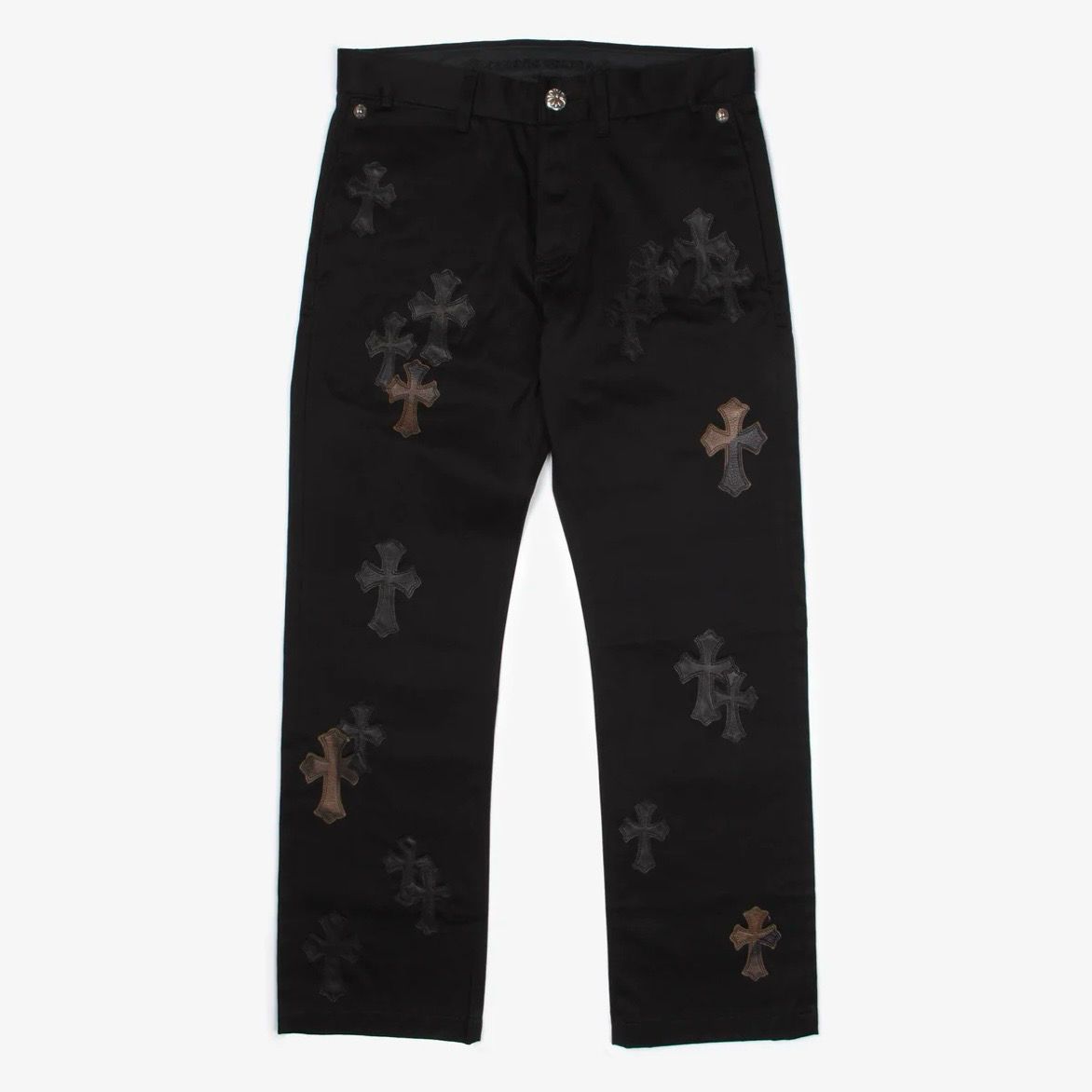 Black Patch Chrome Pants