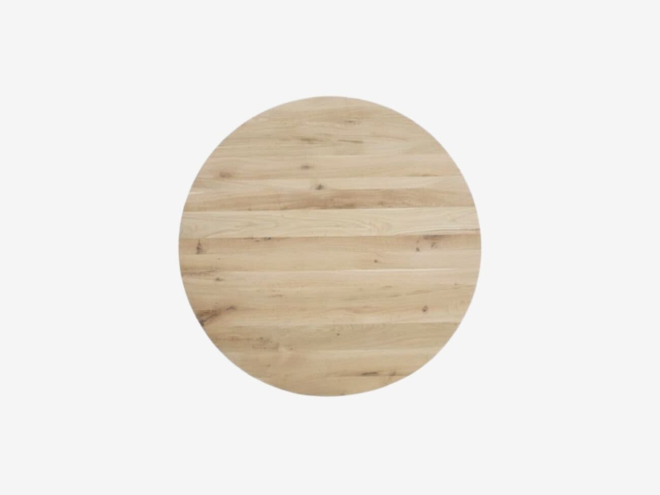 Massief Eiken tafelblad 4 cm met brushed edge rond en ellips