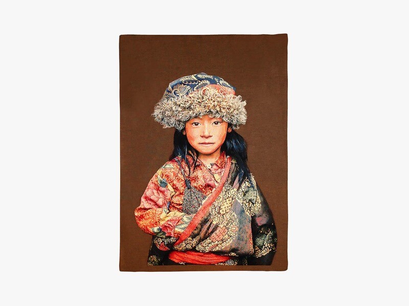 Tibetan Child Bruine achtergrond